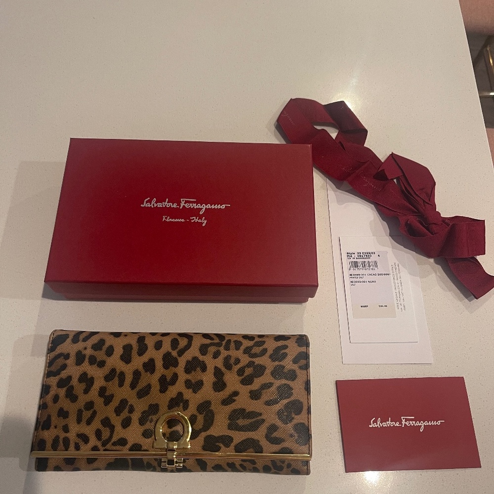 Salvatore Ferragamo Cheetah Print Wallet